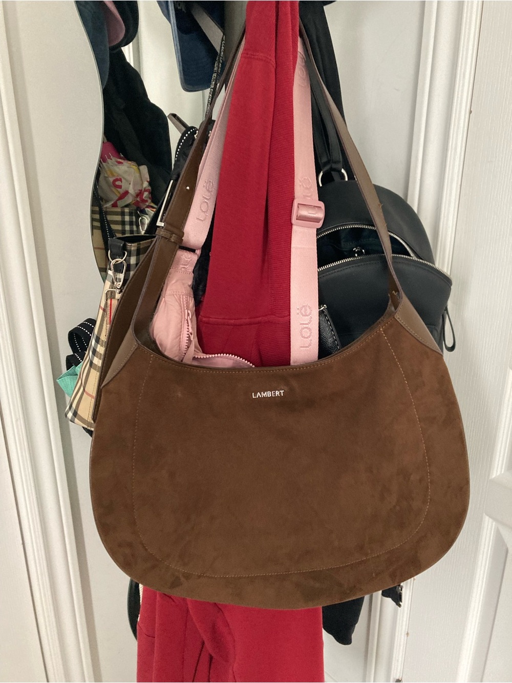 Brown Suede vegan Hobo Bag